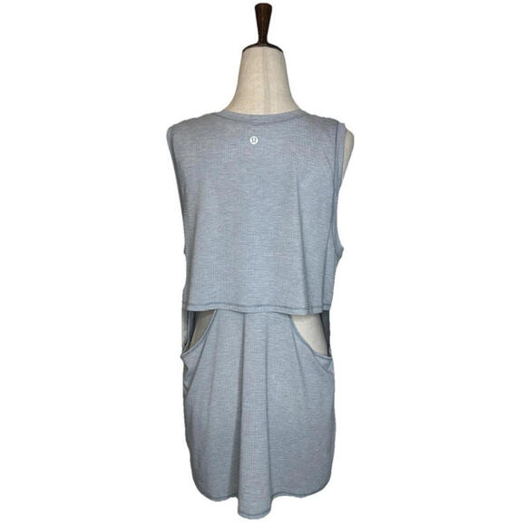 Lululemon Womens 12 Pushing Limits Muscle Tank Gray Heathered Hail New NWT - Picture 4 of 7
